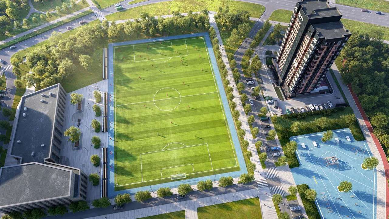 Спорткомплекс «Трудовые резервы» станет якорным социальным объектом зоны КРТ «Городские горки». Рендер предоставлен собственником спортобъекта