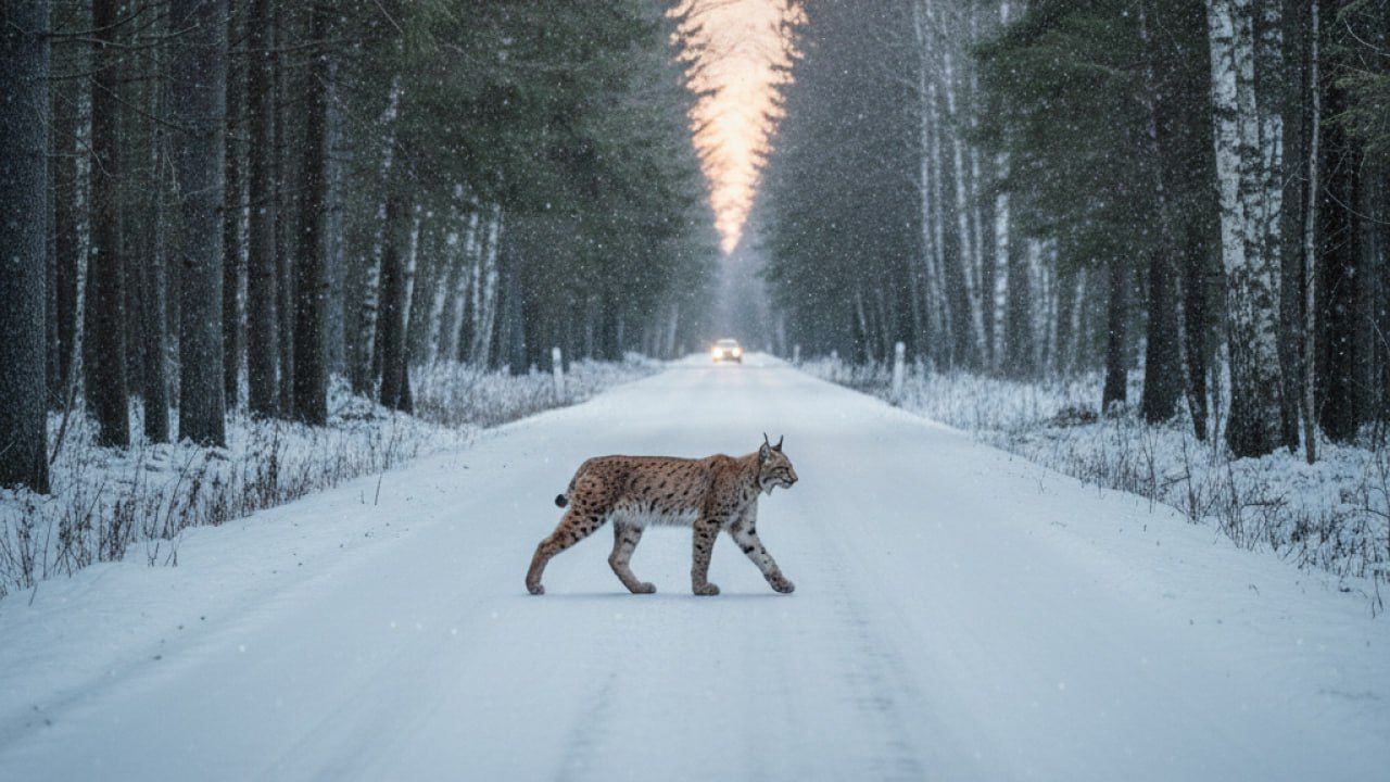 Дикая рысь замечена в Губахе