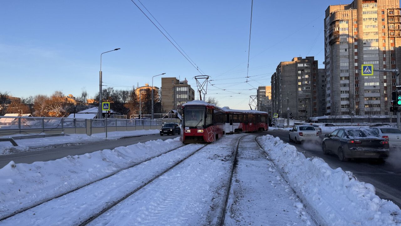 ​Обкатка новых трамвайных путей стартовала в Перми на улице Крисанова