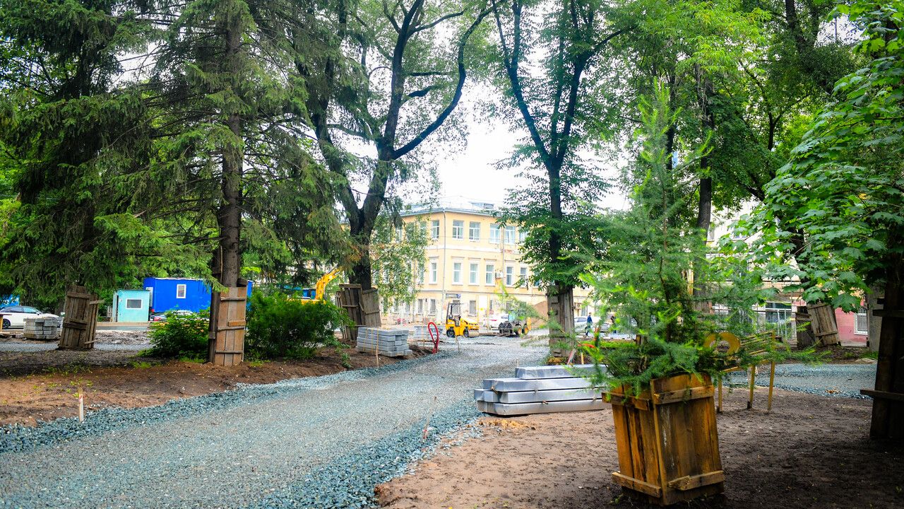 ​Работы по благоустройству Сквера журналистов в Перми завершат до конца сентября