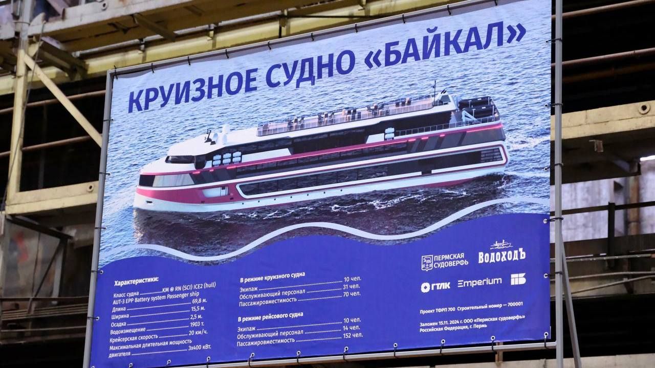 ​Пермская судоверфь рассказала о процессе строительства круизного судна «Байкал»