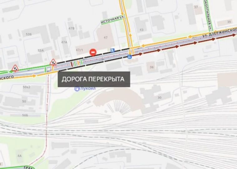 ​Движение транспорта на улице Дзержинского в Перми полностью перекрыто