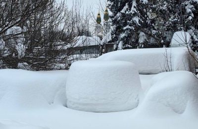 Зимой в Перми высота снега достигла 99 см