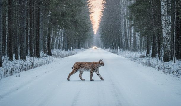 Дикая рысь замечена в Губахе